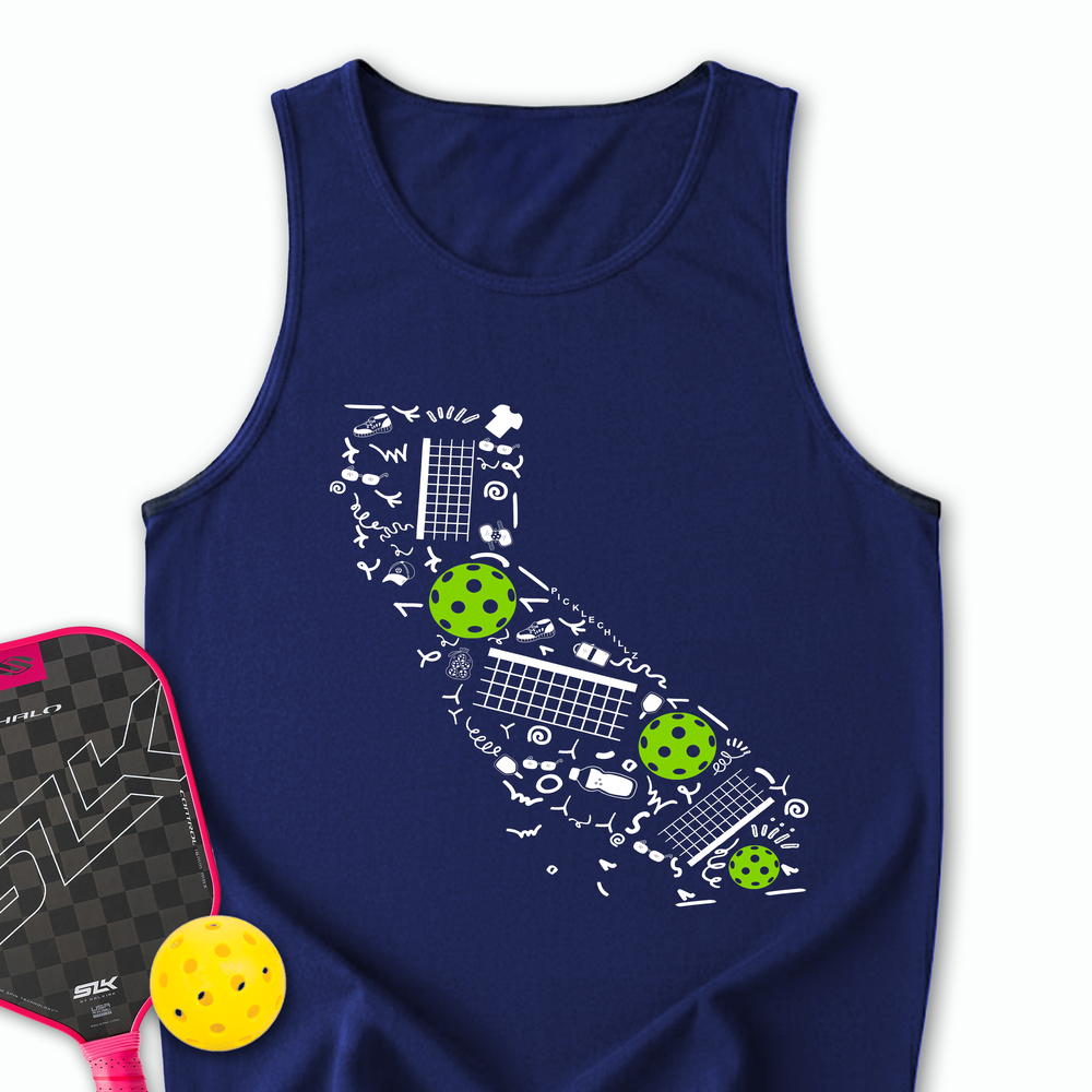 California Pickleball Map Tank Top - Picklechillz
