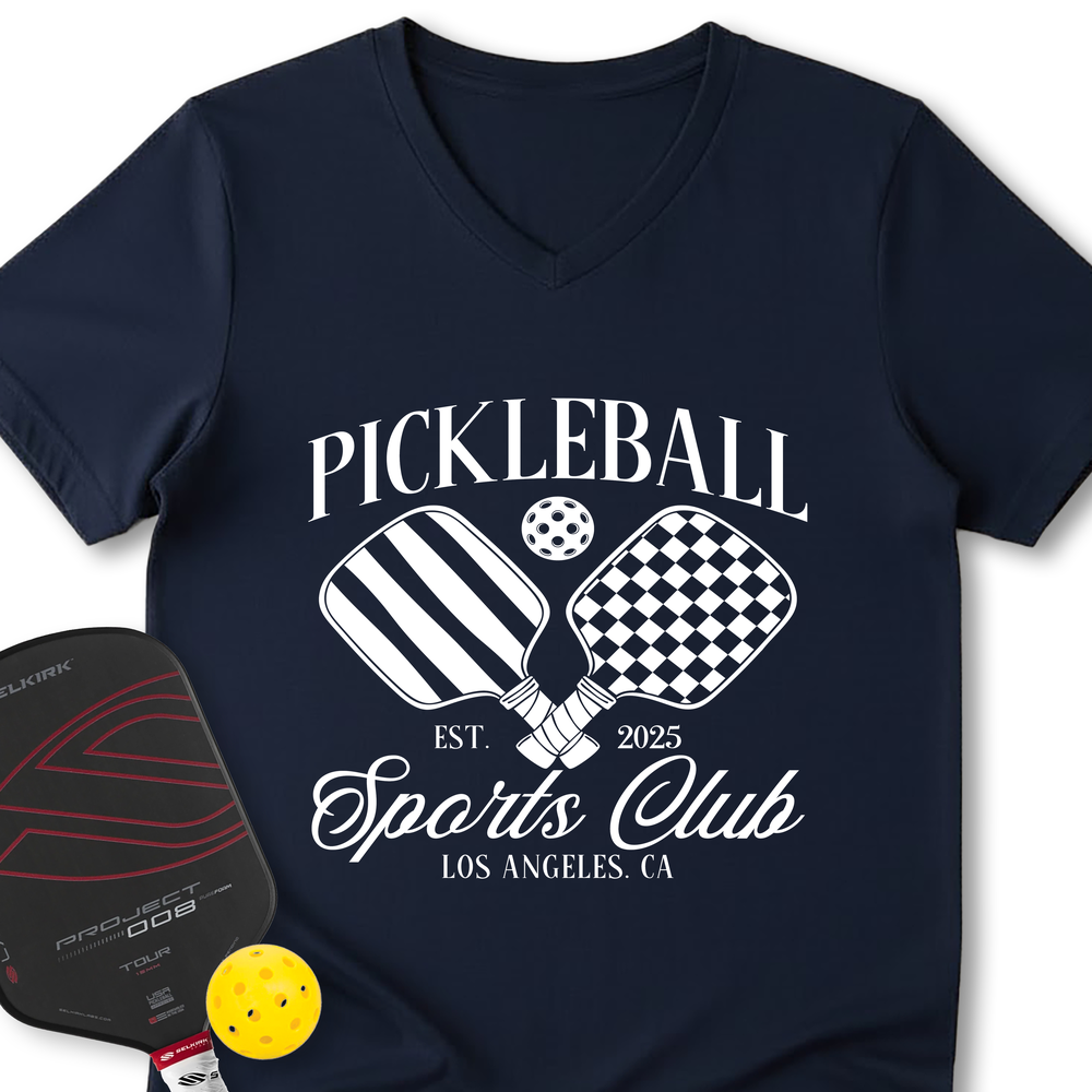 Custom Pickleball Social Club V-Neck T-Shirt - Picklechillz