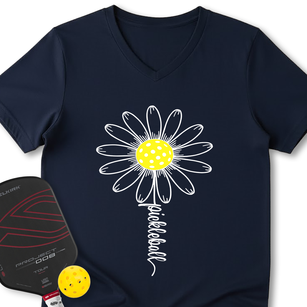 Sunflower Pickleball V-Neck T-Shirt - Picklechillz