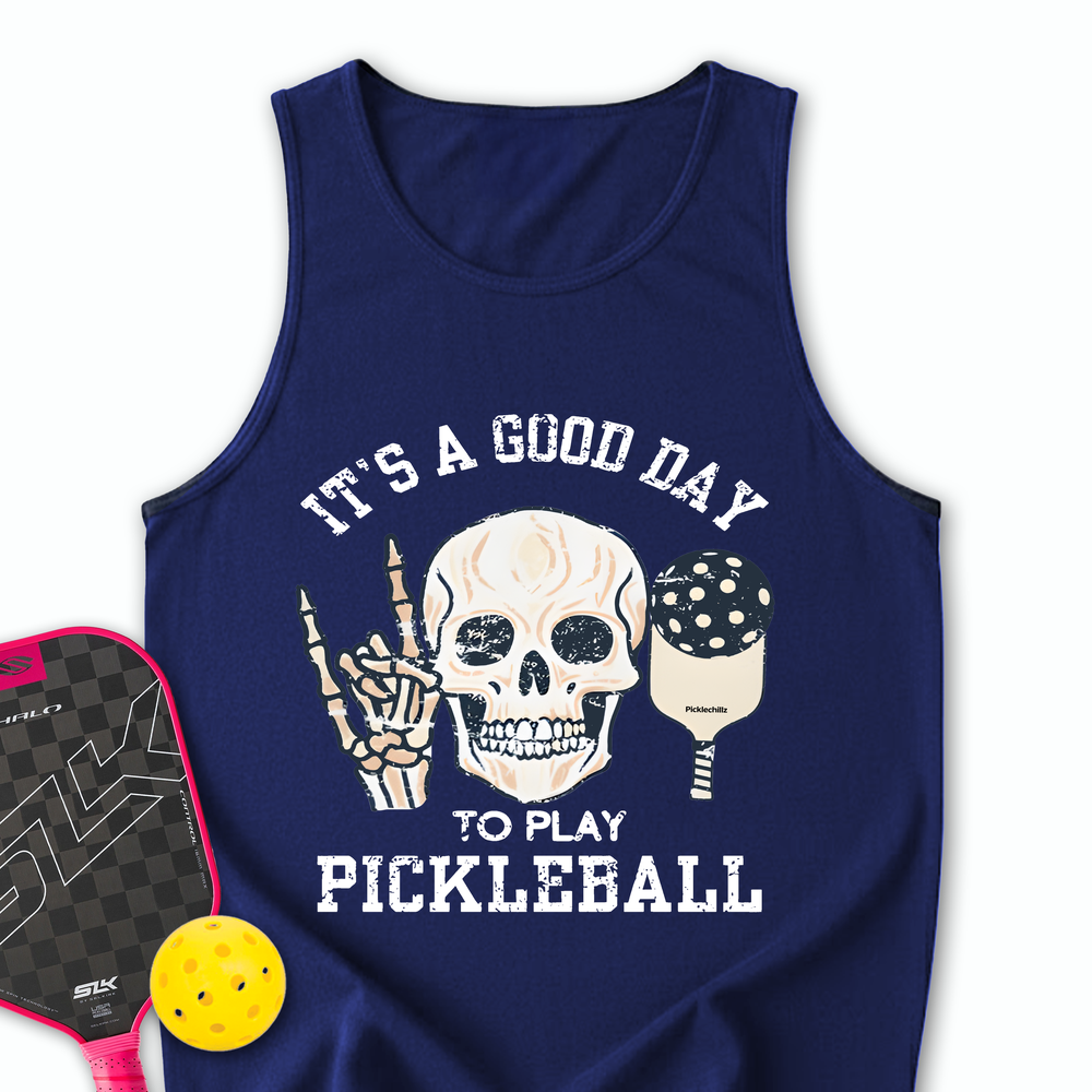 It's A Good Day To Play Pickleball Skull Tank Top - Picklechillz