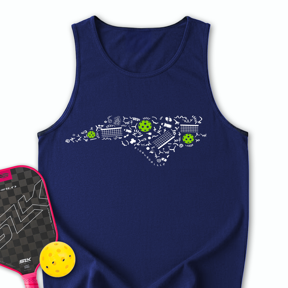 North Carolina Pickleball Map Tank Top - Picklechillz