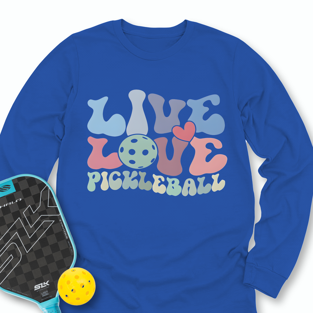 Live Love Pickleball Player Cute Long Sleeve - Picklechillz