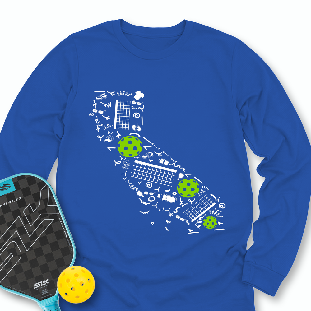 California Pickleball Map Long Sleeve - Picklechillz