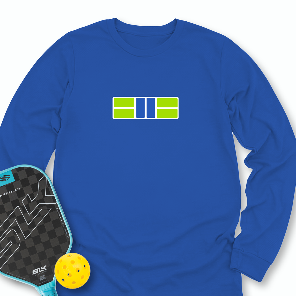 Pickle Court - Navy Snap Back Pickleball Long Sleeve - Picklechillz