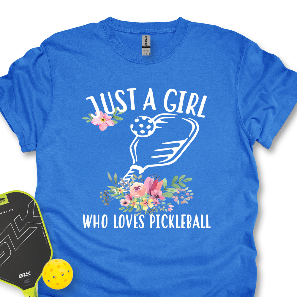 Just A Girl Who Loves Pickleball Flower Unisex T-Shirt - Picklechillz