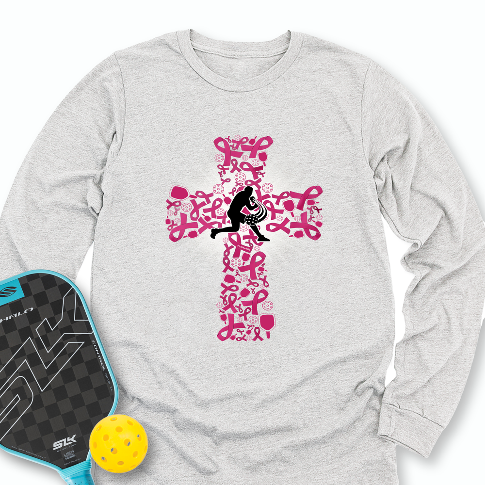 Breast Cancer Warrior Pickleball V1 Long Sleeve - Picklechillz