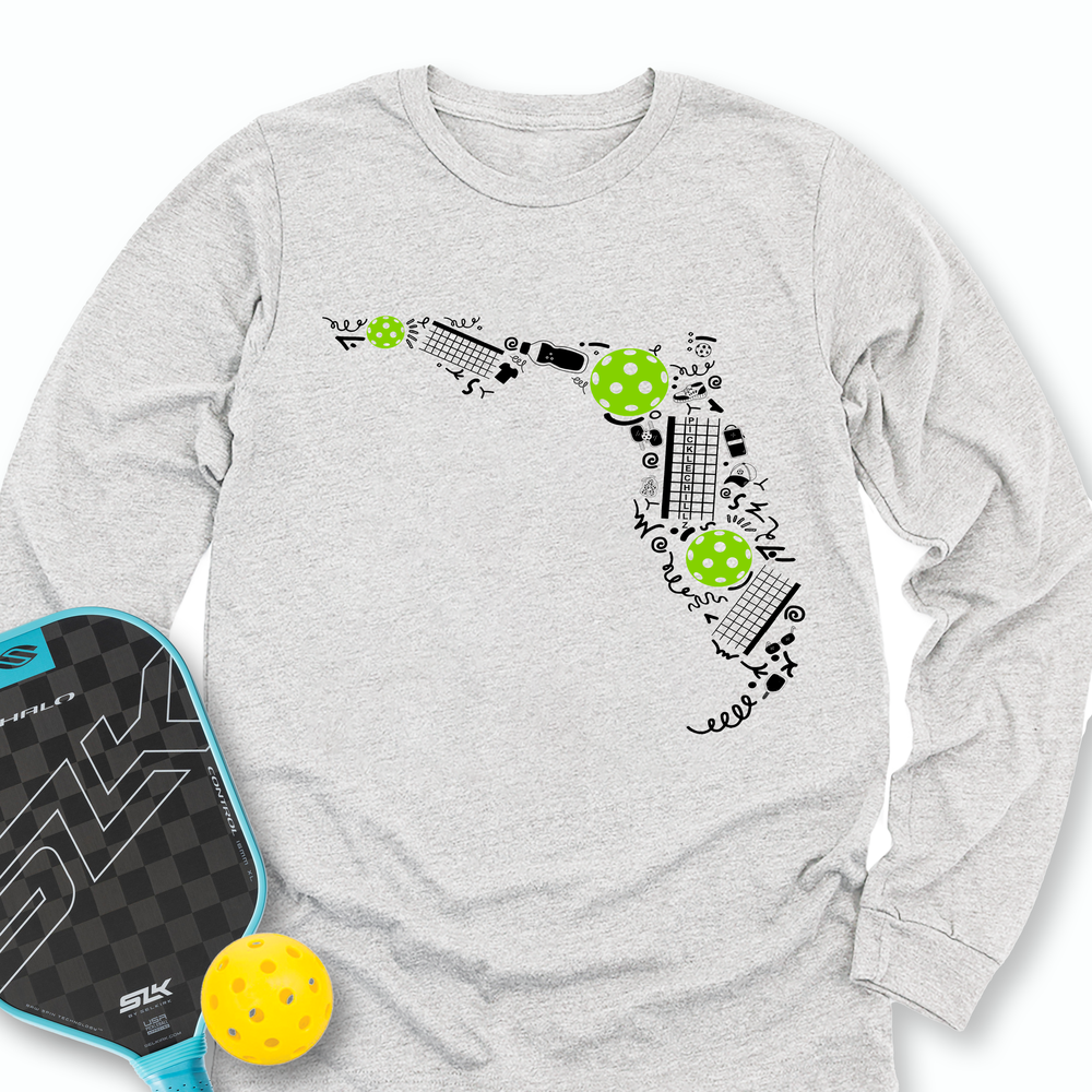 Florida Pickleball Map Long Sleeve - Picklechillz