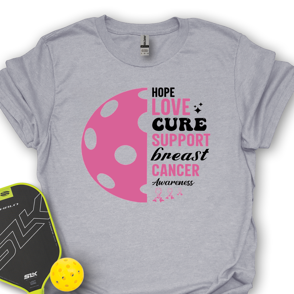 Hope Love Cure Support Breast Cancer Awareness Unisex T-Shirt - Picklechillz