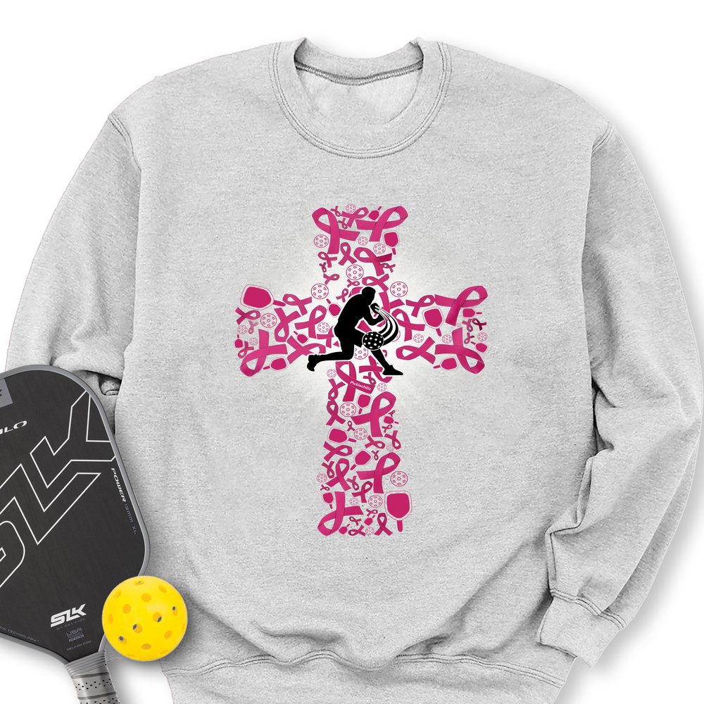 Breast Cancer Warrior Pickleball V1 Sweatshirt - Picklechillz