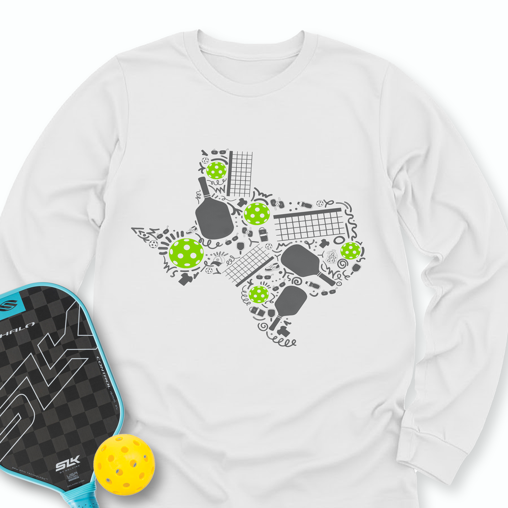 Texas Pickleball Map Long Sleeve - Picklechillz