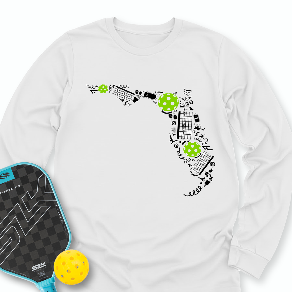 Florida Pickleball Map Long Sleeve - Picklechillz