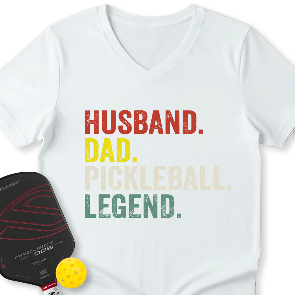 Funny Husband Dad Legend V-Neck T-Shirt - Picklechillz