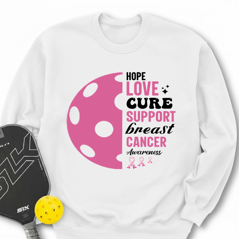 Hope Love Cure Support Breast Cancer Awareness Sweatshirt - Picklechillz