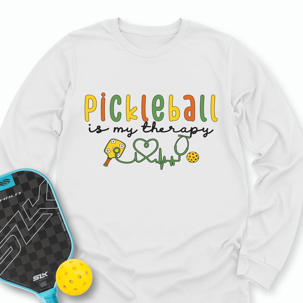 Pickleball Is My Therapy Cute Long Sleeve - Picklechillz