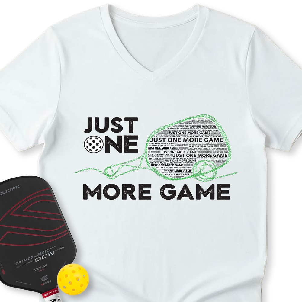 Just One More Game Quotes v1 V-Neck T-Shirt - Picklechillz