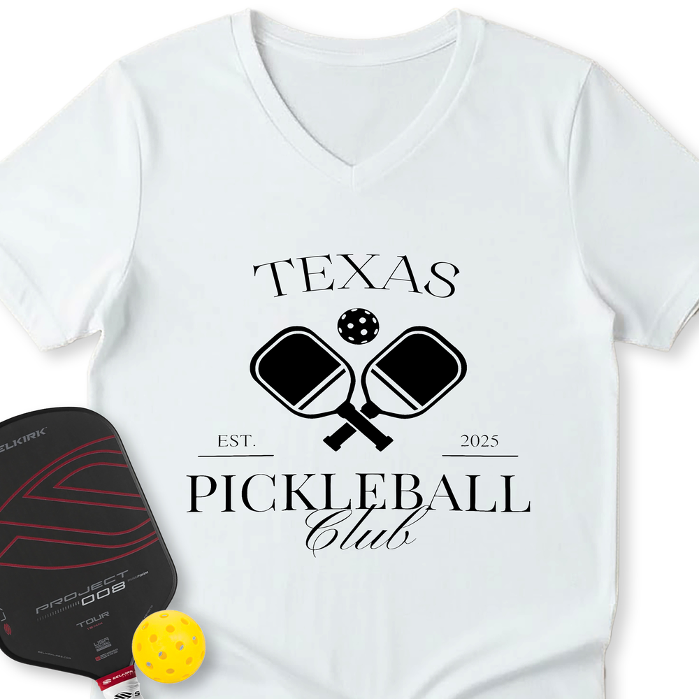 Texas Pickleball Club V-Neck T-Shirt - Picklechillz
