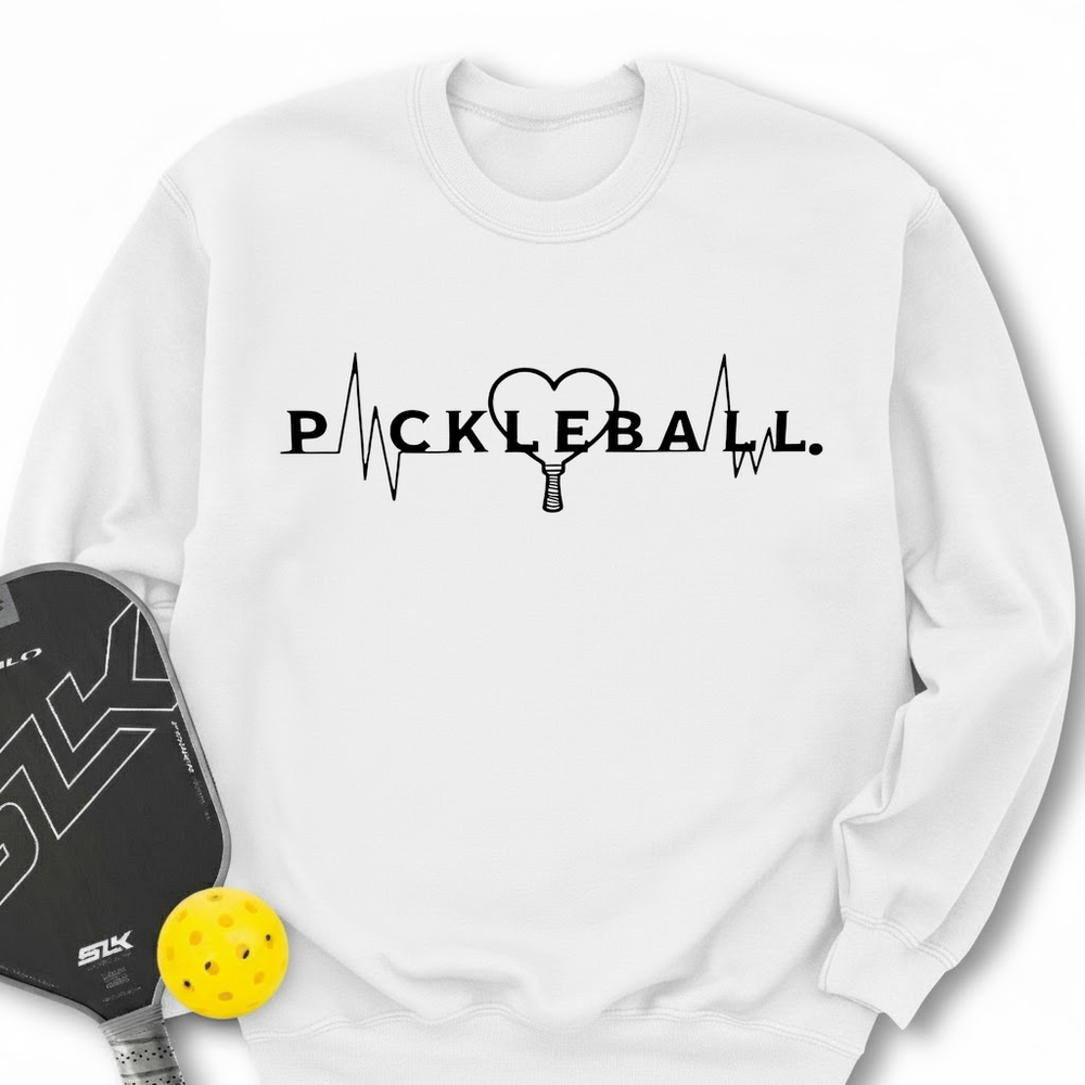 Pickleball Heartbeat Graphic V2 Sweatshirt - Picklechillz