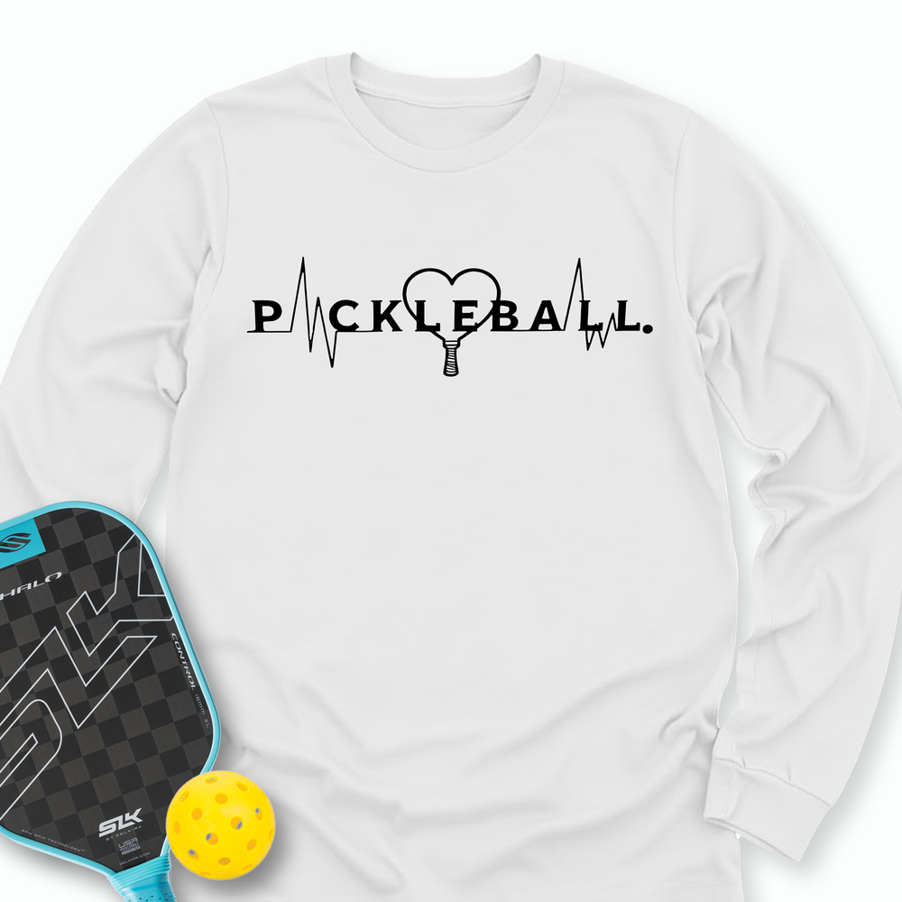 Pickleball Heartbeat Graphic V2 Long Sleeve - Picklechillz