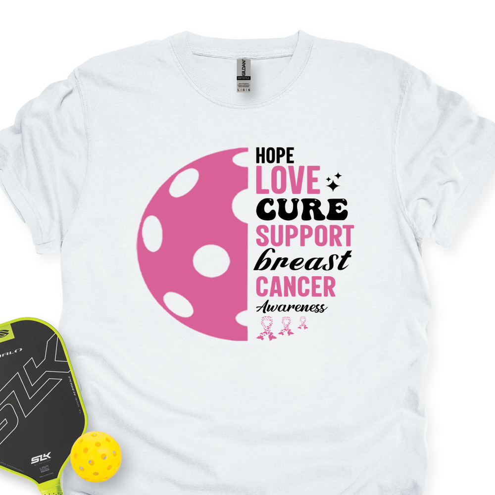 Hope Love Cure Support Breast Cancer Awareness Unisex T-Shirt - Picklechillz
