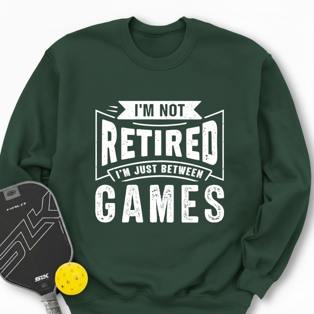 I’m Not Retired — I’m Just Between Games Sweatshirt - Picklechillz