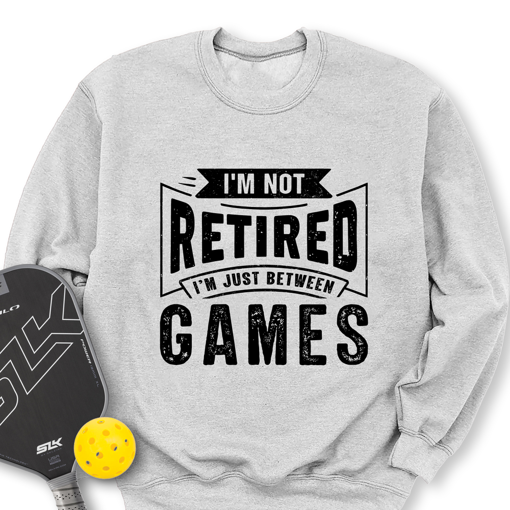 I’m Not Retired — I’m Just Between Games Sweatshirt - Picklechillz