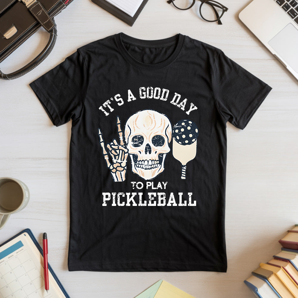 Comfort Colors® Funny Pickleball Skull Shirt - Picklechillz It's a Good Day to Play Pickleball T-Shirt