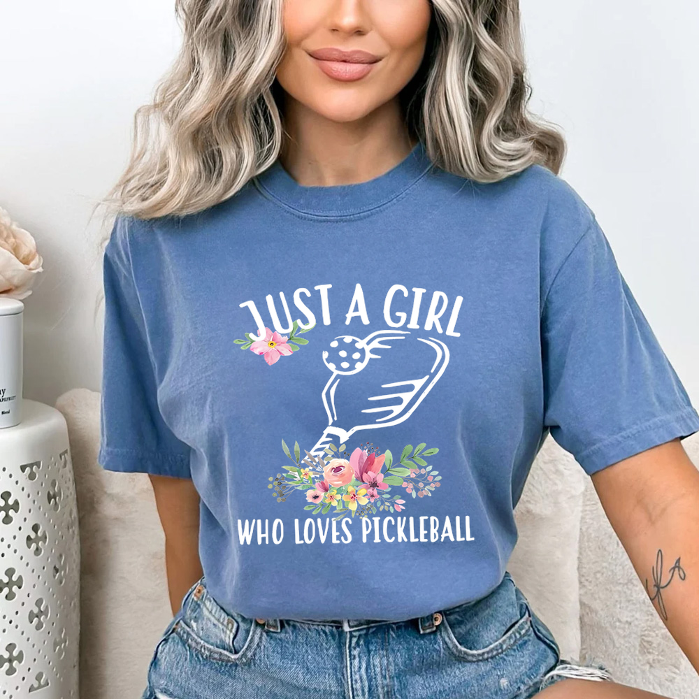 Just A Girl Who Loves Pickleball Flower Unisex T-Shirt - Picklechillz