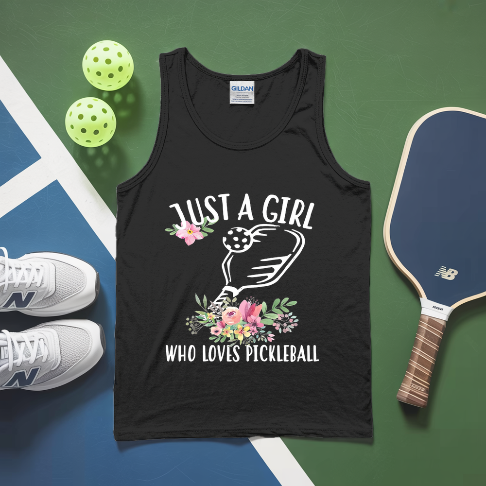 Just A Girl Who Loves Pickleball Flower Tank Top - Picklechillz
