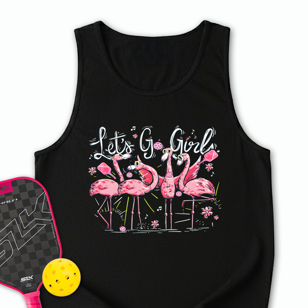 Let'S Go Girls Flamingo Pickleball V1 Tank Top - Picklechillz