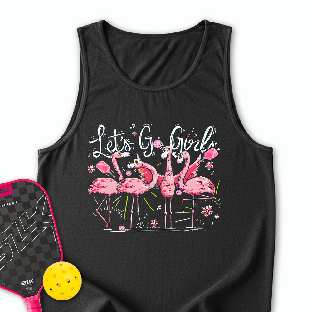 Let'S Go Girls Flamingo Pickleball V1 Tank Top - Picklechillz