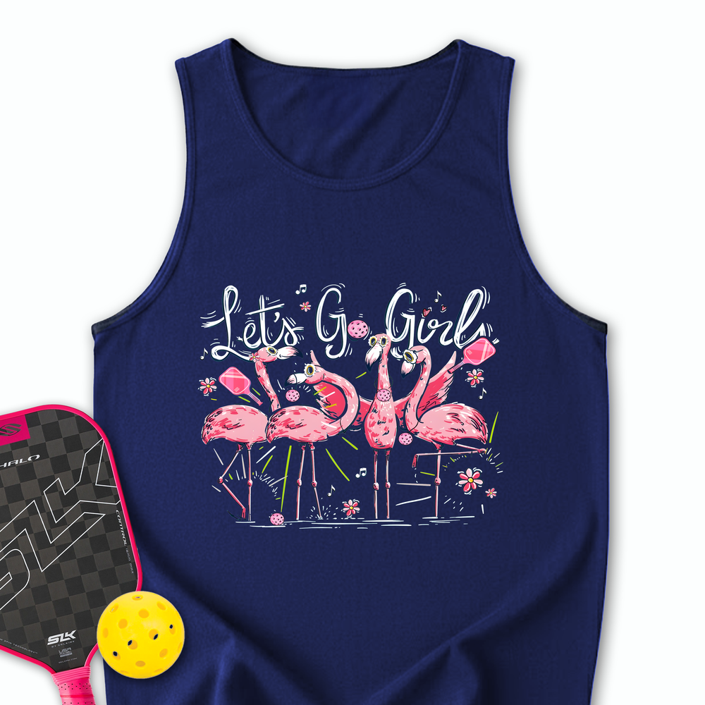 Let'S Go Girls Flamingo Pickleball V1 Tank Top - Picklechillz