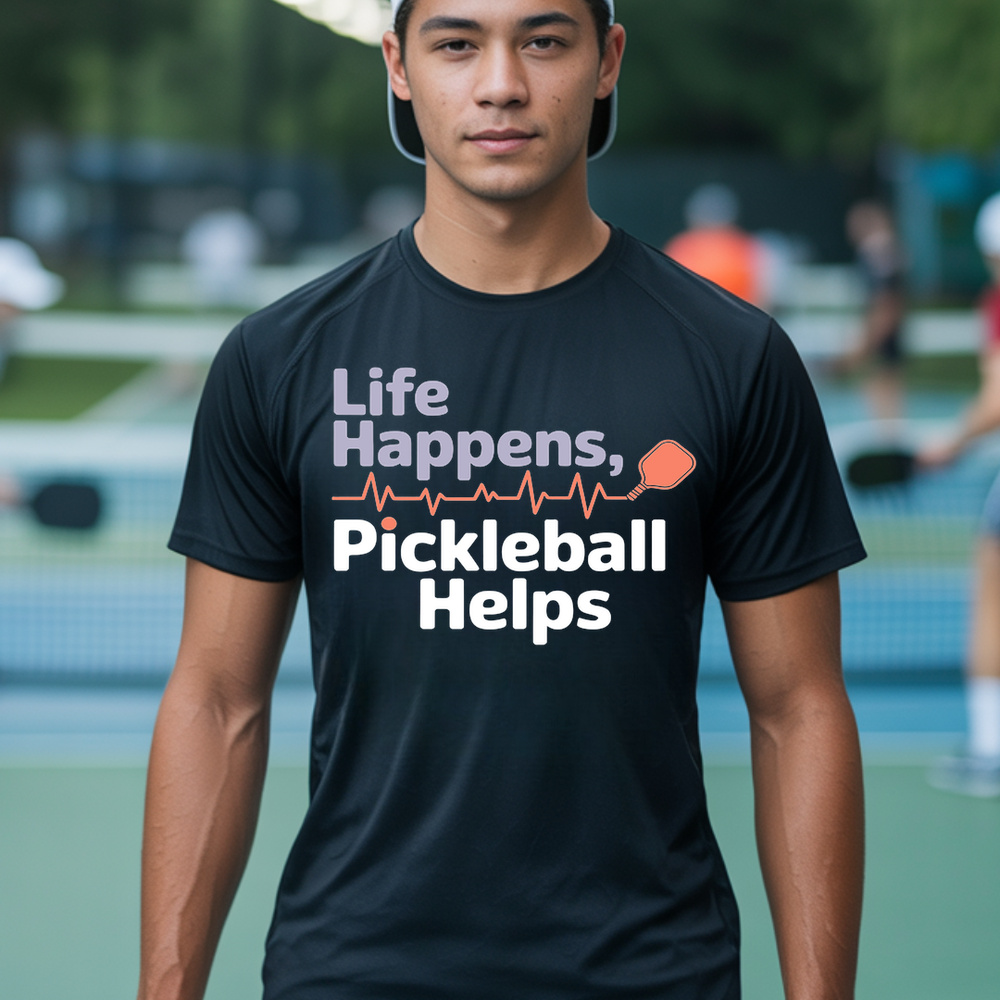 Life Happens,Pickleball Helps Unisex T-Shirt - Picklechillz