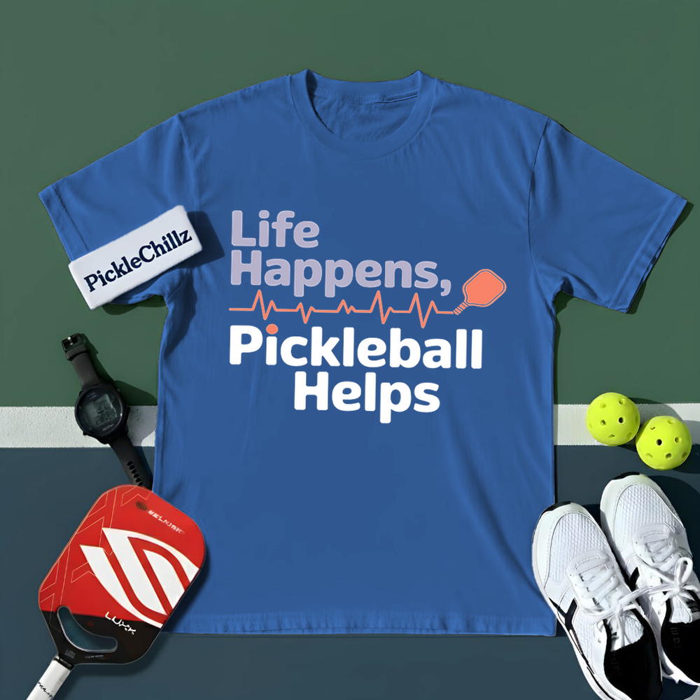 Life Happens,Pickleball Helps Unisex T-Shirt - Picklechillz
