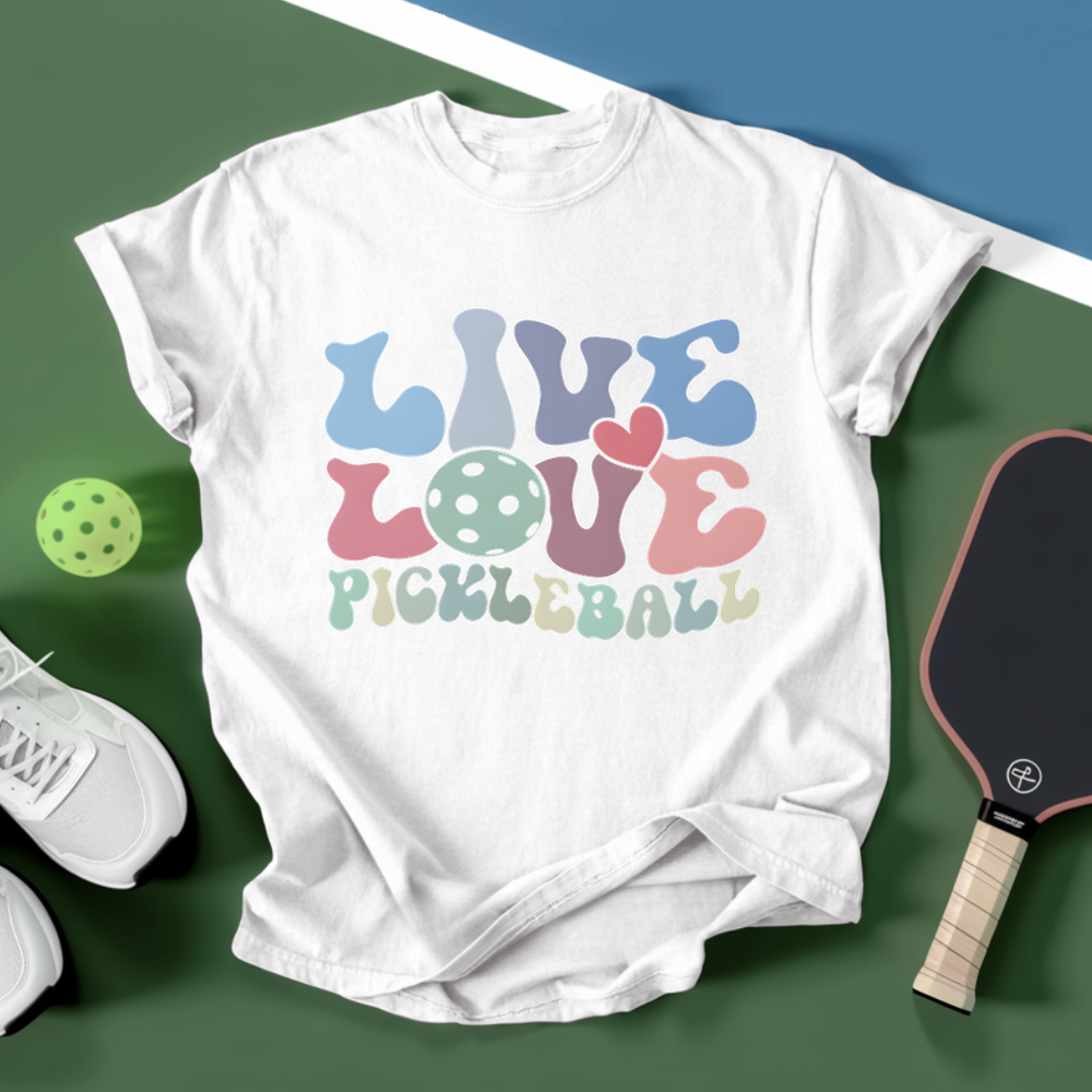 Live Love Pickleball Player Cute Graphic Tee - Picklechillz