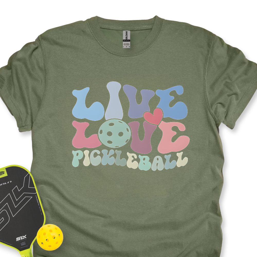 Live Love Pickleball Player Cute Graphic Tee - Picklechillz
