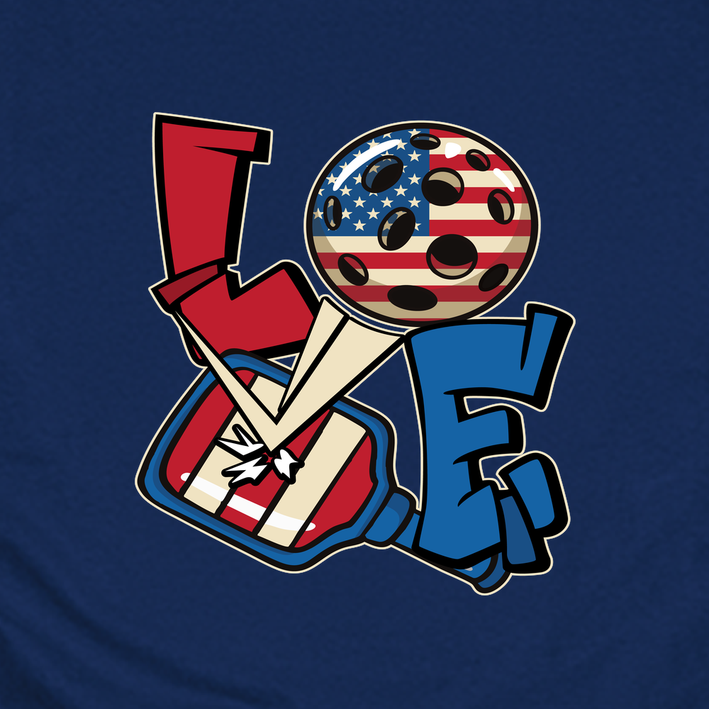 Love 4th of July American Flag Pickleball Unisex T-Shirt - Picklechillz
