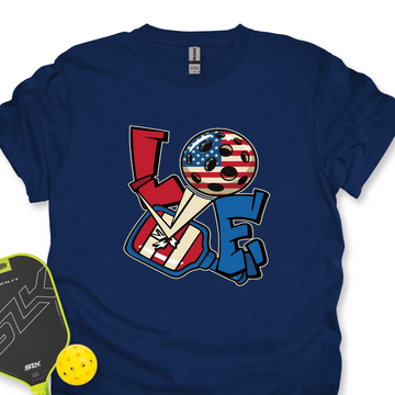 Love 4th of July American Flag Pickleball Unisex T-Shirt - Picklechillz