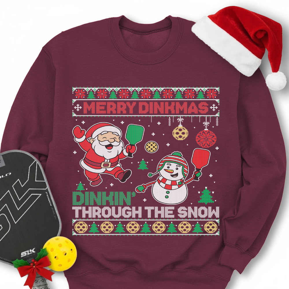 Merry Dinkmas Dinkin’ Through The Snow Sweatshirt - Picklechillz
