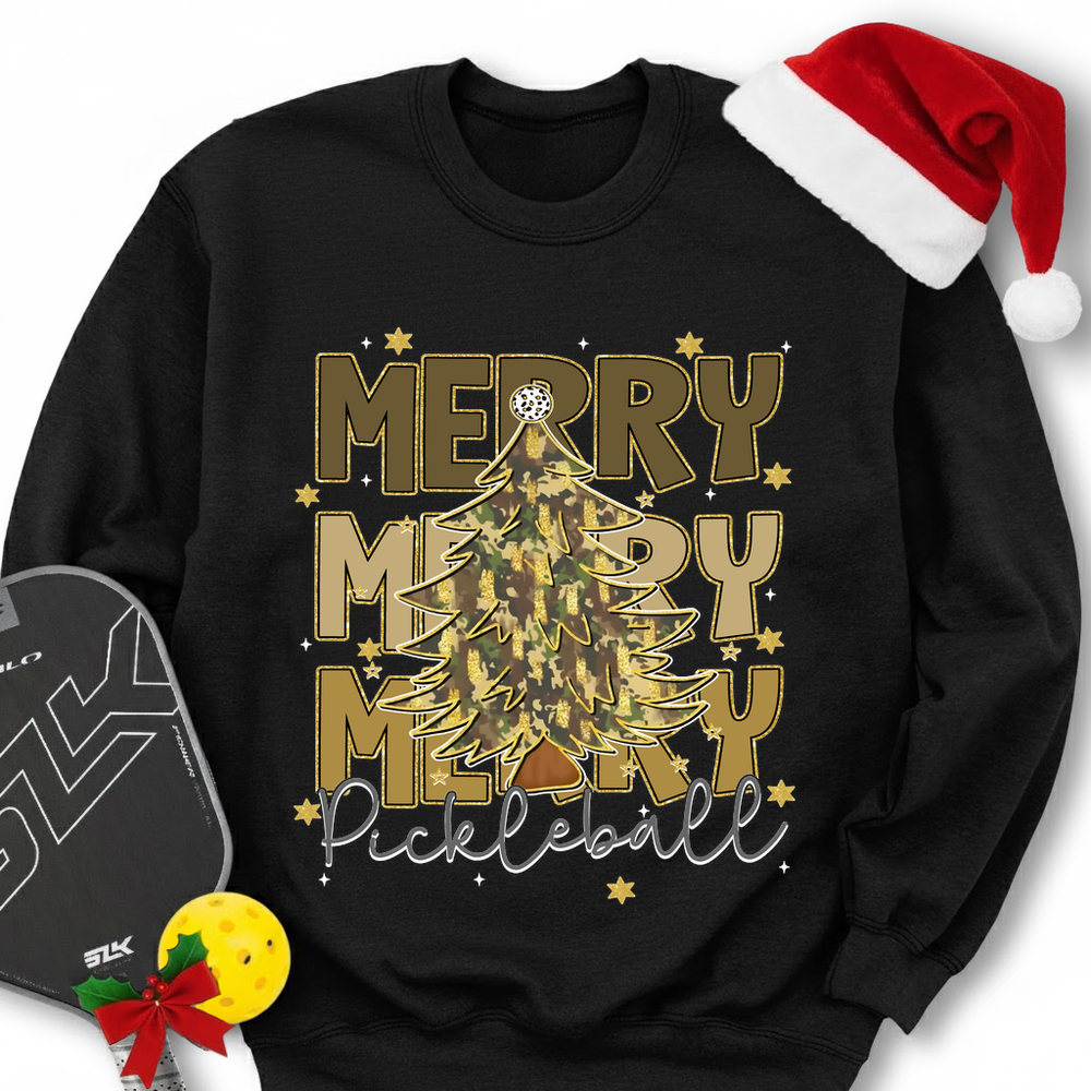Merry Merry Merry Pickleball Sweatshirt - Picklechillz