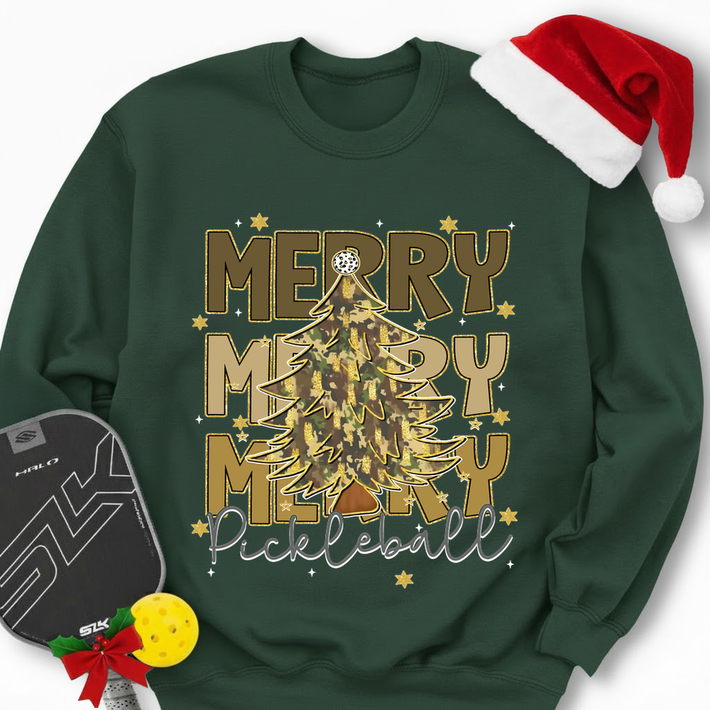 Merry Merry Merry Pickleball Sweatshirt - Picklechillz