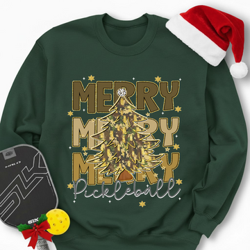 Merry Merry Merry Pickleball Sweatshirt - Picklechillz
