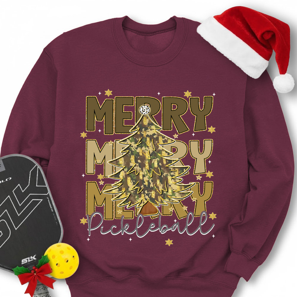 Merry Merry Merry Pickleball Sweatshirt - Picklechillz