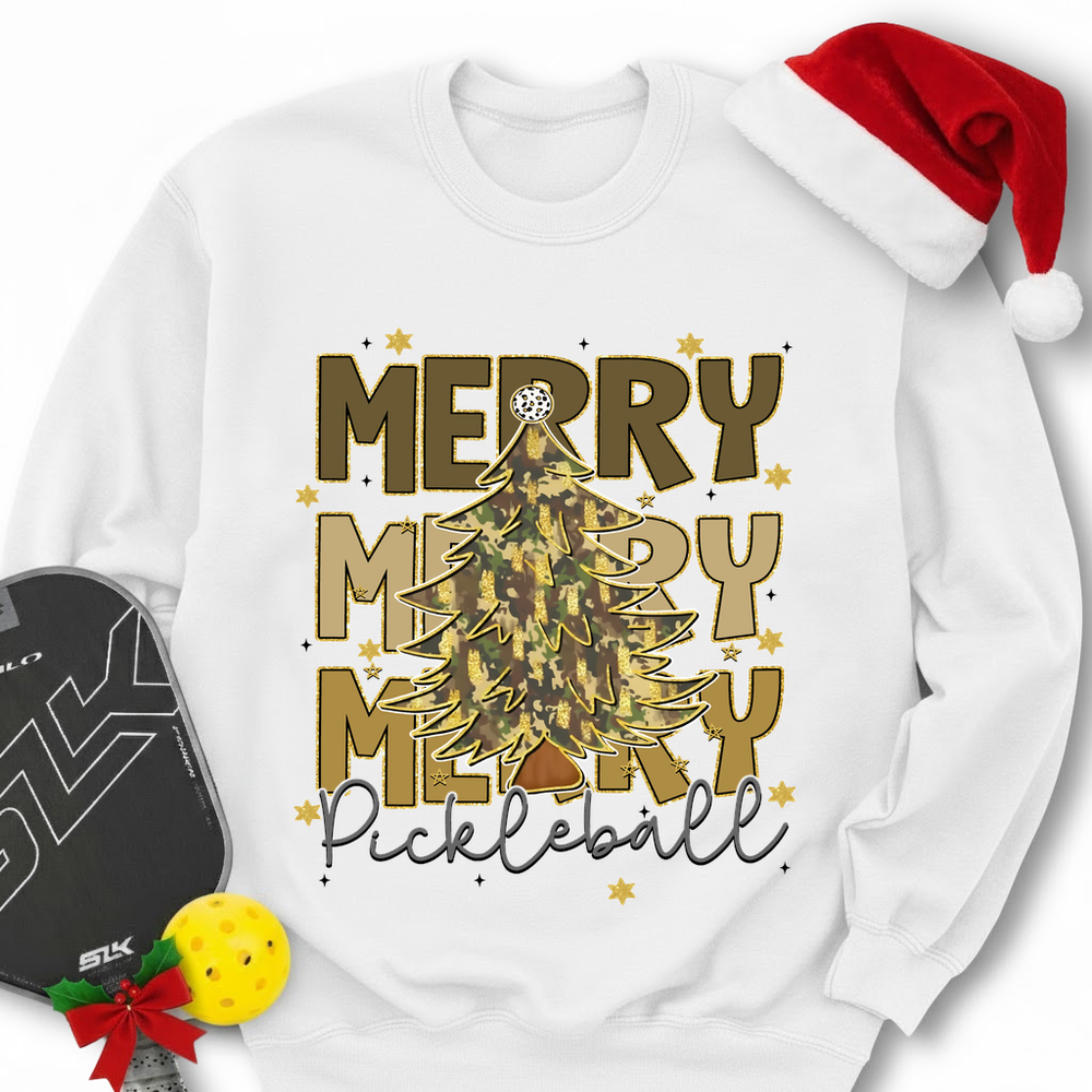 Merry Merry Merry Pickleball Sweatshirt - Picklechillz