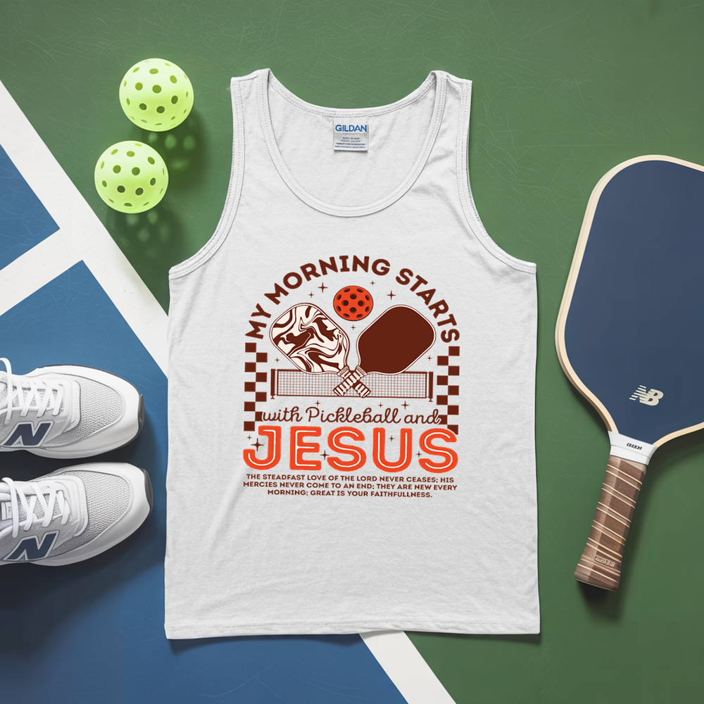 My Morning Starts With Pickleball And Jesus Tank Top - Picklechillz