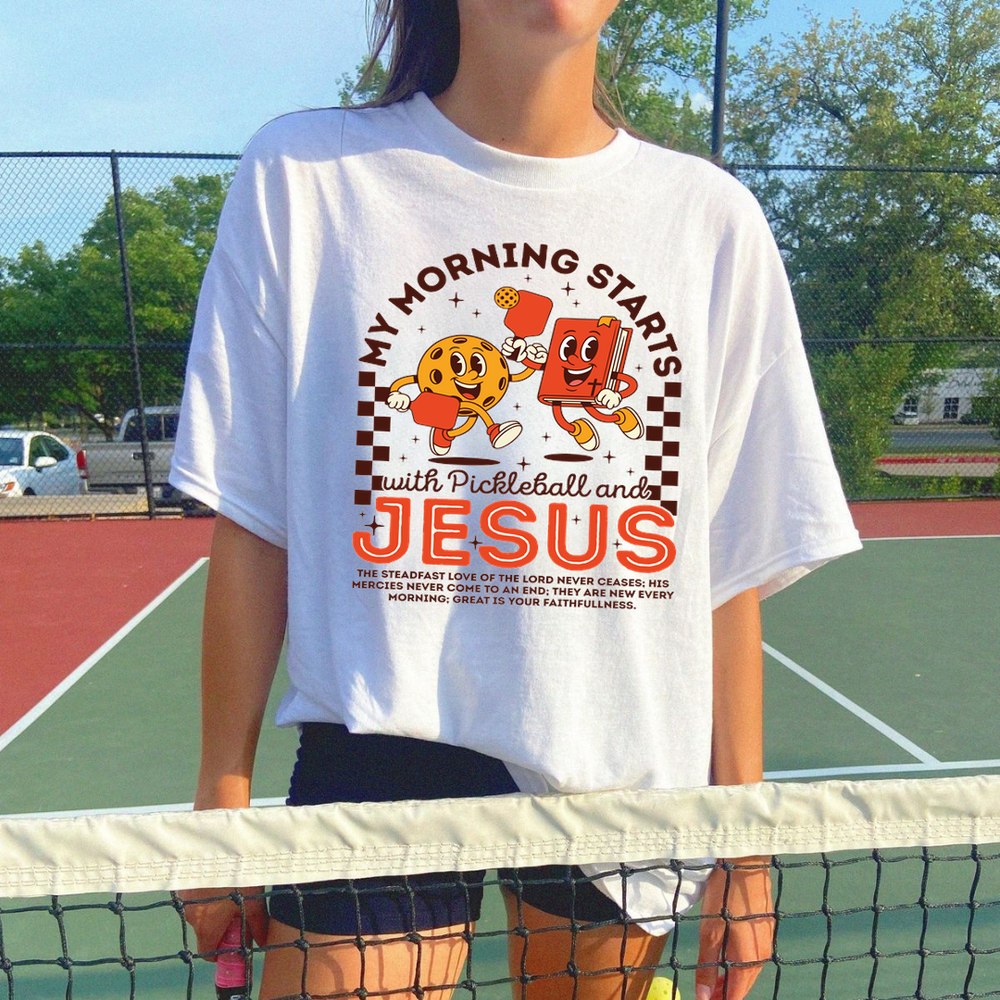 My Morning Starts with Pickleball and Jesus Unisex Shirt - Picklechillz