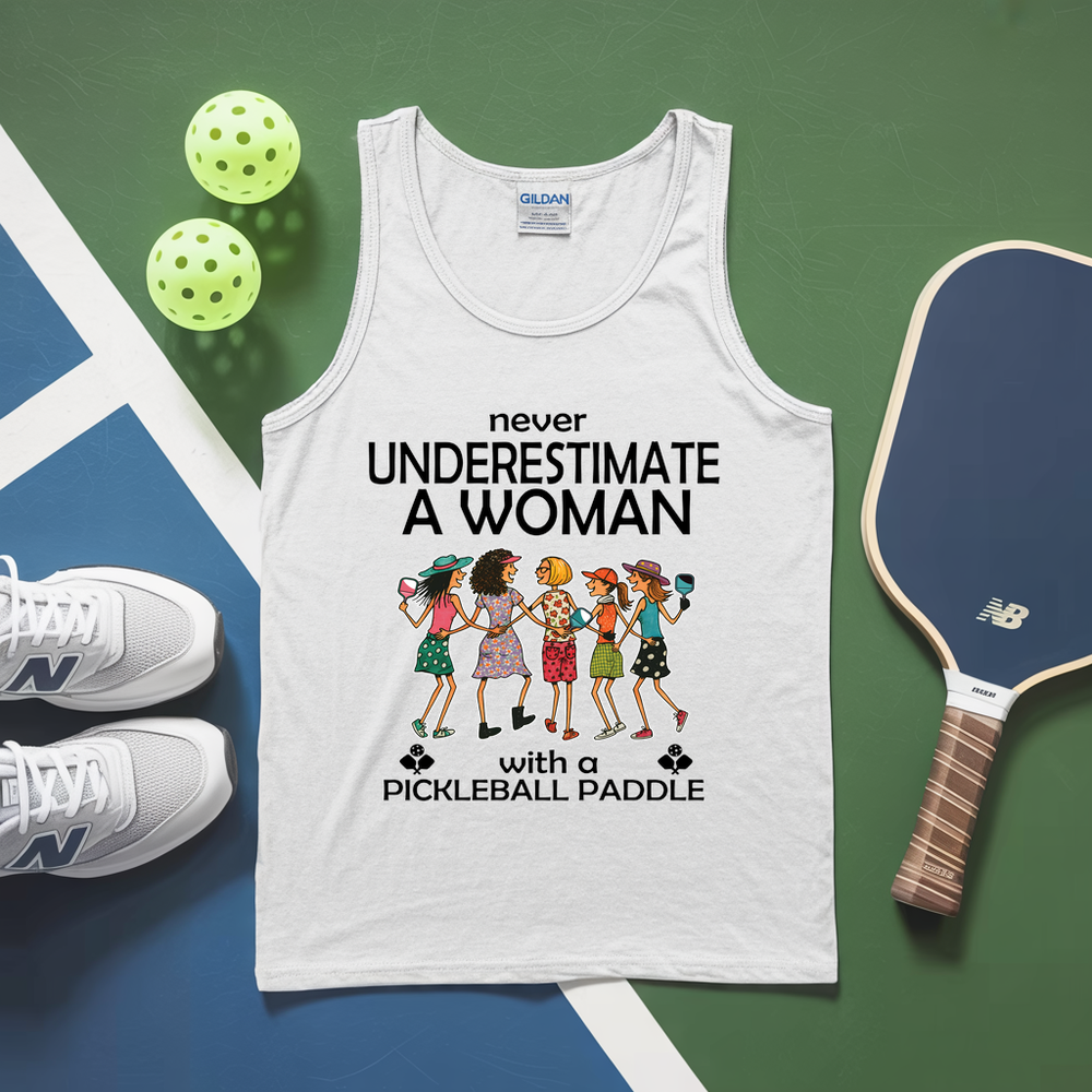 Never Underestimate Women With Pickleball Paddles Tank Top - Picklechillz