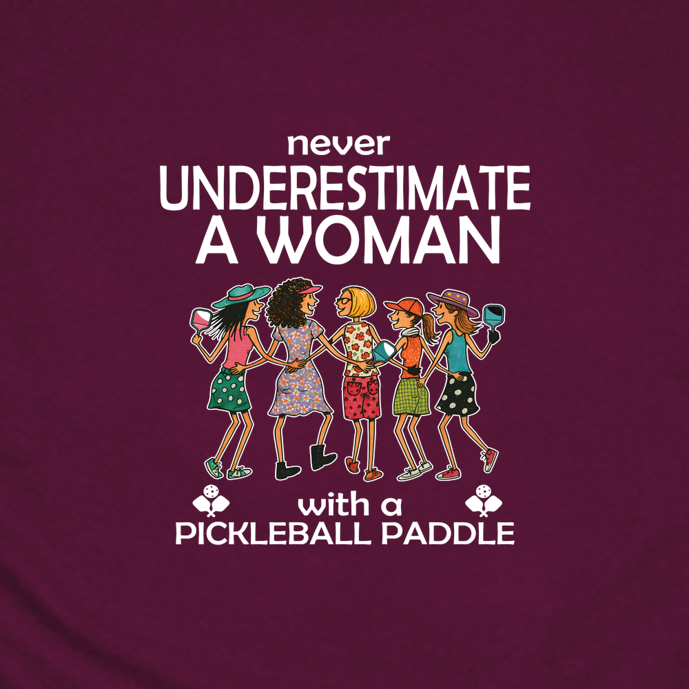 Never Underestimate Women With Pickleball Paddles Unisex T-Shirt - Picklechillz
