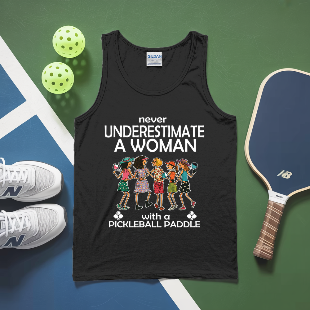 Never Underestimate Women With Pickleball Paddles Tank Top - Picklechillz
