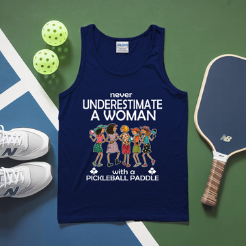 Never Underestimate Women With Pickleball Paddles Tank Top - Picklechillz
