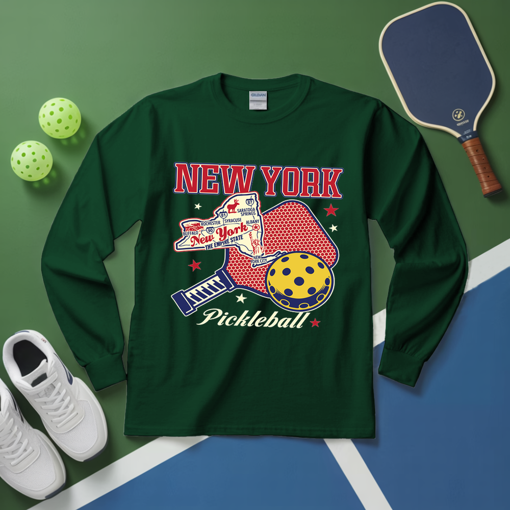 New York Pickleball Players And Sports Fans  Long Sleeve - Picklechillz